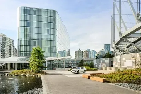 Urban hotel exterior in a city setting